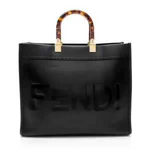 Pre-owned FENDI Leather Tote Bags Sunshine Medium Shopper Tote