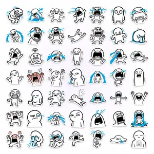50 Pcs Fun Emoticon Stickers Set, Waterproof & Non-Sticky Design, Perfect for Journaling & Phone Case Decoration, Ca Prop-65 Compliant