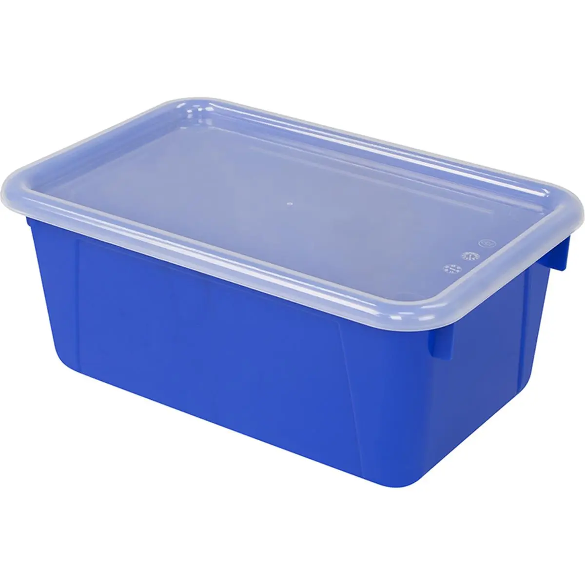 Storex Industries STX62408U06C-2 Plastic Rectangular Small Cubby Bin, Covered Lid Home Organization Storage Box - 2 Count (Classroom Use)