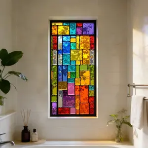 1pc 2D Static Glass Sticker 45x100cm, Reusable Self-Adhesive, Removable, Privacy Film, Easy Install Remove, Home Commercial Window Decor