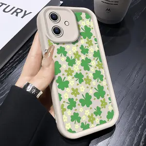 Clover Joy Pattern iPhone Case, Compatible with iPhone 17 Pro Max/16e/15plus/14pro/13pro/air, Anti-Slip Full Coverage Soft Tpu Protector