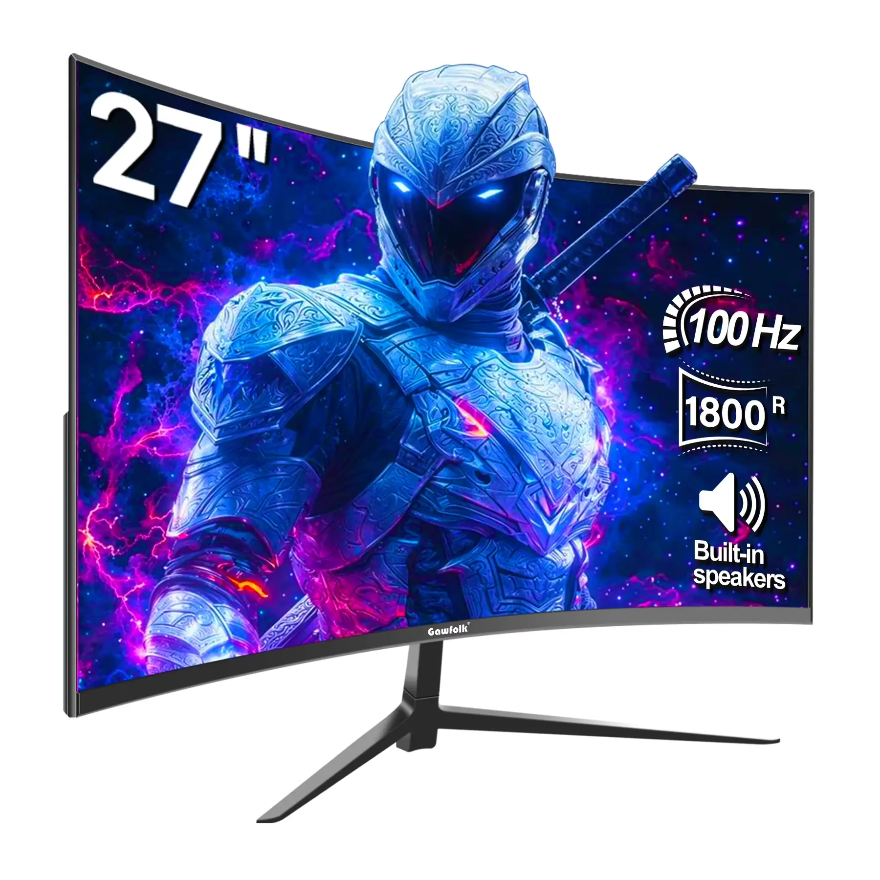 27" Curved Monitor – 100Hz Computer Pc Full HD (1080p),Gaming 1800R Radius, Built-In Speakers, HDMI 27" Curved Monitor – 100Hz Computer Pc Full HD (1080p),Gaming 1800R Radius, Built-In Speakers, HDMI