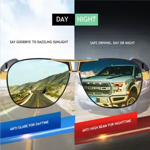 Day Night Polarized Sunglasses Unisex - Anti Glare for Driving Fishing, 100% UV400 Protection, TikTok Viral Driver Shades, Lightweight for All-Day Wear