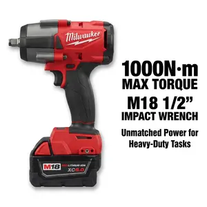 Milwaukee  FMTIWF12 1000Nm Brushless Impact Wrench ,garage use, M18 Lithium Replacement Battery Pack
