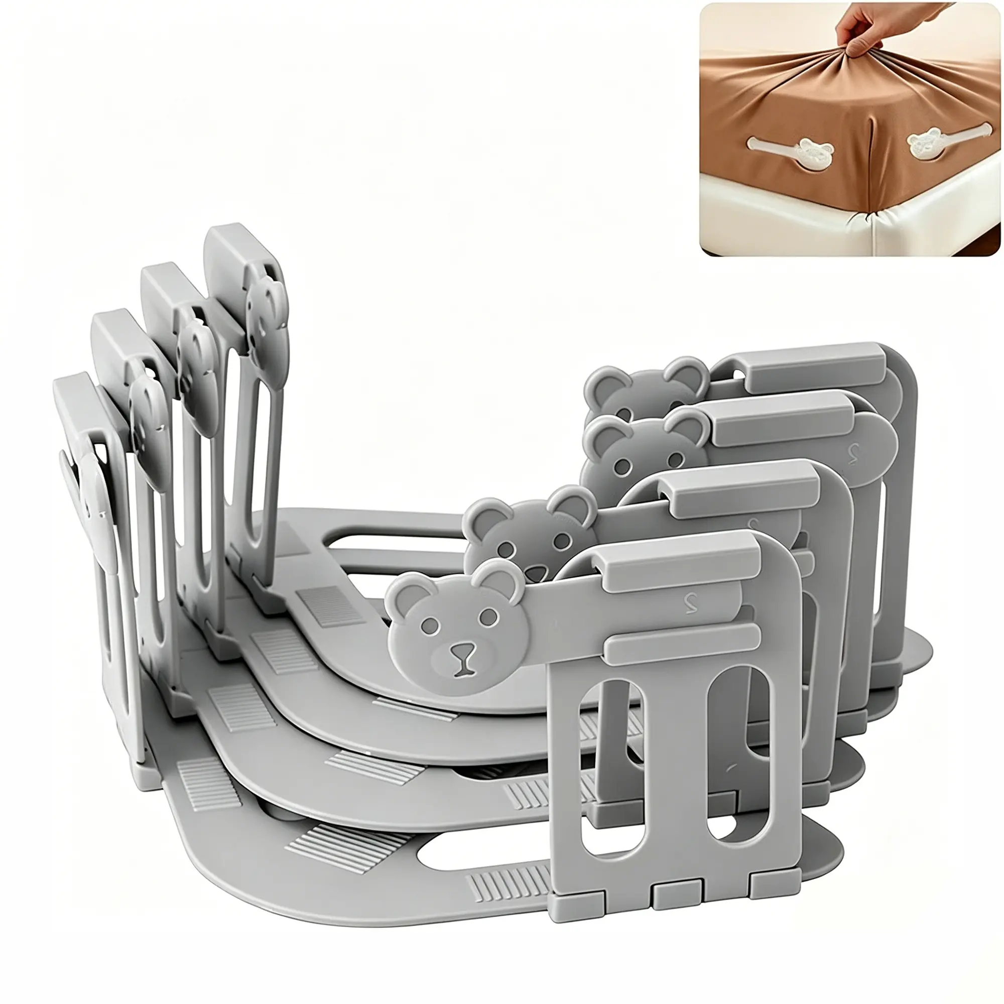 【SummerVibes】4pcs  Lock Sheet Holders, Bed Sheet Lock Clips, Sheet Holders Keep Sheets Firm & Tight,Heavy Duty Bed Sheet Holder Corner Fitted Sheet Straps Fit small to medium bed sizes