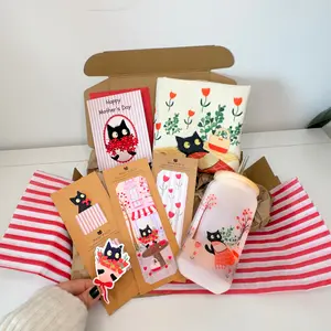 Mother's Day Cat Mom Gift Set Black Cat Bookmark Card Sticker Tumbler Tote Bundle Build Your Own Cat Lover Gift Box Handmade