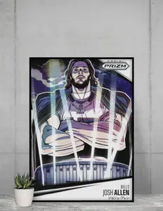 Josh Allen Prizm Manga 2025 12x17 Poster Buffalo Bills