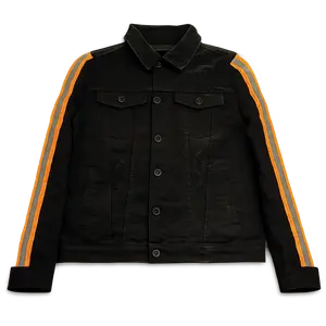 KDNK "Orange Stripe" Black Jean Jacket