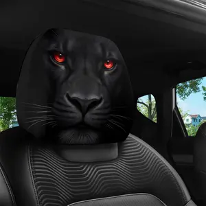 2pcs Car Headrest Covers, Lion Eye Print, Universal Fit, Dustproof, No Filler, Ideal Gift for Father's Day & Car Lovers, Car Interior Accessory