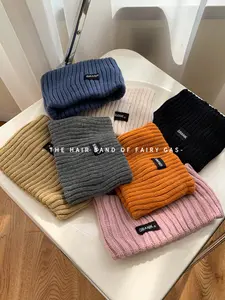 Women's Elastic Hairband Headscarf Hat, Wide Band Plain Color, Suitable for Daily Sports & Outdoor Activities, Gym Wrap Headband