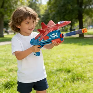 Suntomo 2 In 1 Foam Airplane Launcher Toy, LED Foam Catapult Plane for Kids, Outdoor Flying Toys, Birthday Gifts for 4 5 6 7 8 9 10 12 Year Old Boys and Girls