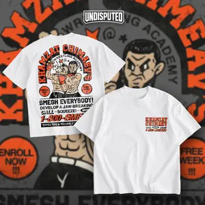 UNDISPUTED Khamzat Chimaev Smesh Double Sides Heavy Cotton Unisex T-shirt UFC 319 Borz Shirt Fan Apparel Casual Street Style Direct-to-garment Printing