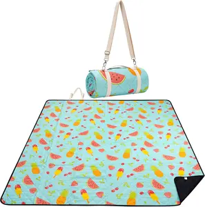 Picnic Blanket  79" x 79", Washable Picnic Blankets, Camping Blanket with Portable Handle &  Strap - SummerFruits