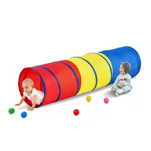VEVOR Kids Play Tunnel Tent for Toddlers,  Colorful Pop Up Crawl Tunnel Toy for Baby or Pet, Collapsible Gift for Boy and Girl Play Tunnel Indoor and Outdoor Game Red/Yellow/Blue Multicolor