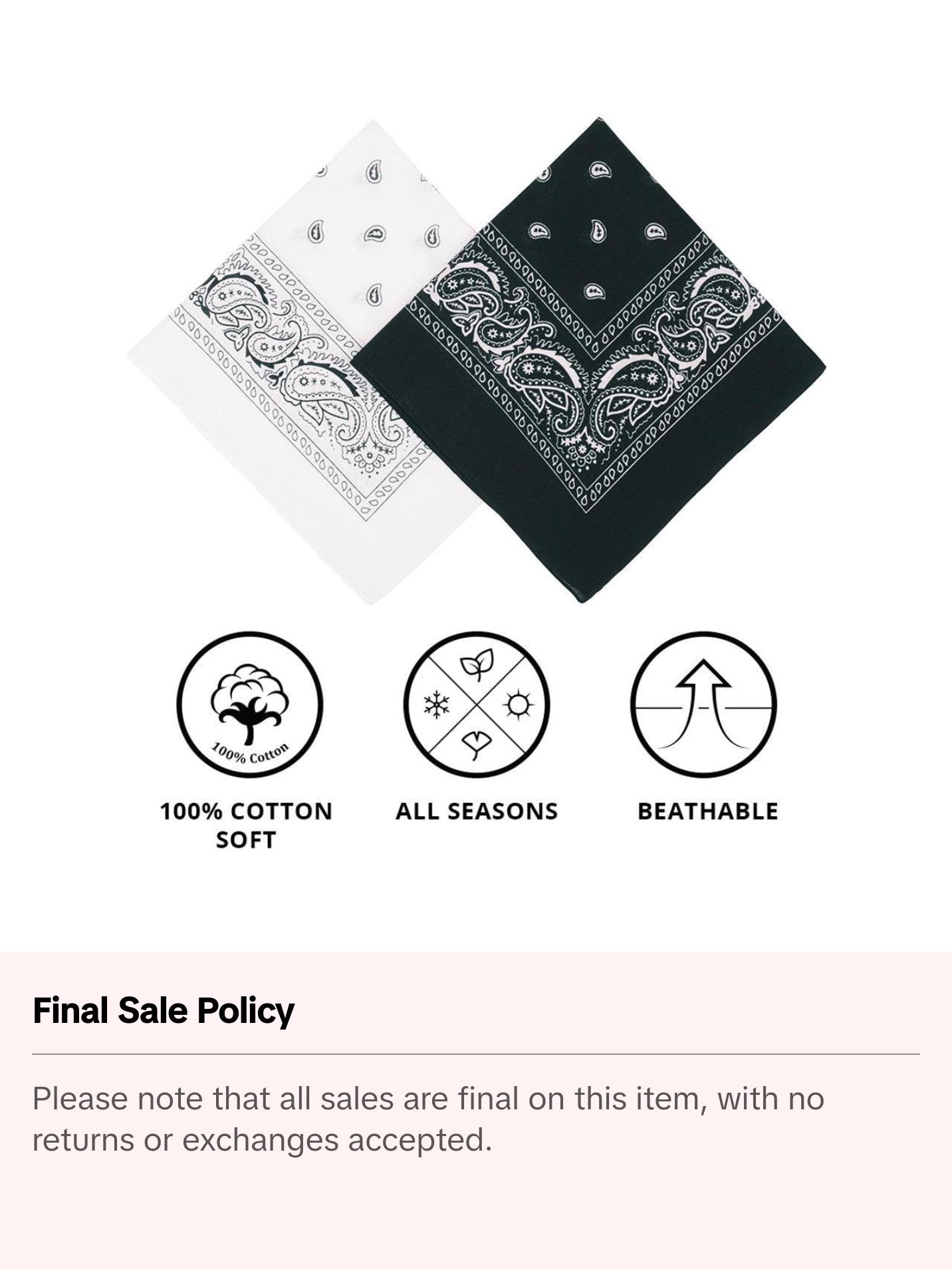 Cotton Bandana Black & White Duo Pack