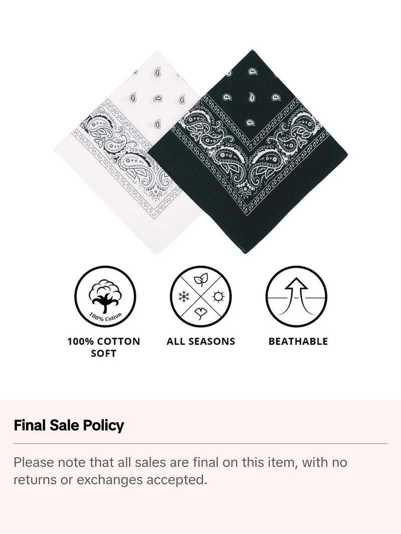 Cotton Bandana Black & White Duo Pack