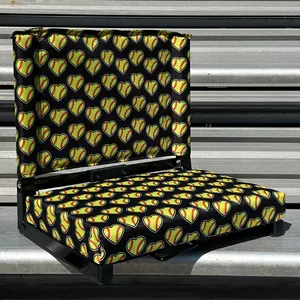 Softball Hearts - Black Folding Stadium Seat