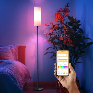 Daybetter Floor Lamp with APP Control and Smart Bulb Included Multi-Purpose Standing Floor Lamp for Living Room Bedroom Office, 2700-6500 K Modern Tall Pole Lamp with Lamp Shade & Foot Switch.