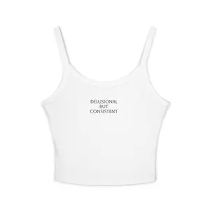 Airlume Cotton Spaghetti Strap Tank Top | Fitted Mid-Length Ethical Made