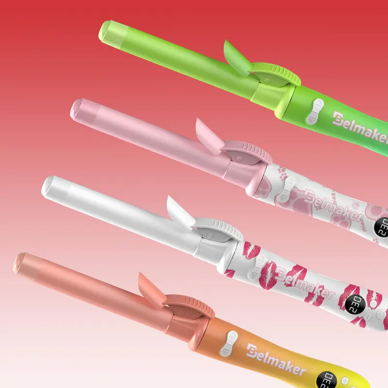 Belmaker B1-Series Automatic Rotating Curling Iron - 1-in Ceramic Barrel, Ergonomic Design, Even Heat Distribution, Smooth Curls, Sunset Gradient, for All Hair Types, Home & Salon Use, Ceramic Curlers & Straighteners, Ideal Gift