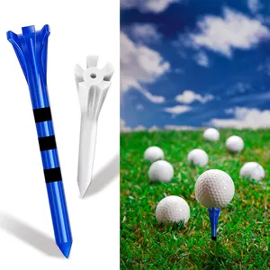 FINGER TEN Golf Tees Plastic 100 Pack - Unbreakable Colored Long Short Tees for Consistent Height and Easy to Find - Mixed Sizes