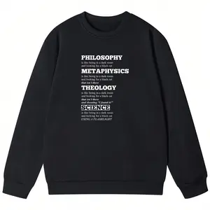Comfortable Long Sleeve Black Sweatshirt for Men – Ideal for Casual and Office