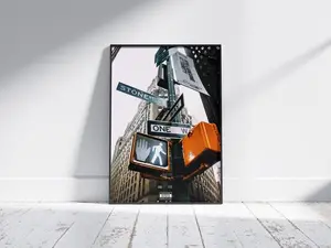 NYC Traffic Light Poster: Urban Street Sign Art
