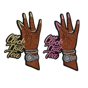 Melanin Clock that tea Iron On Patches for Clothing