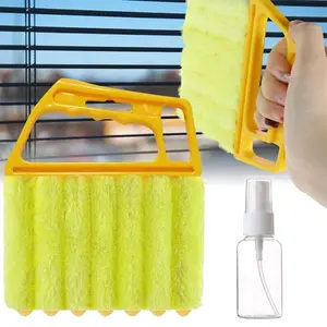 2 Counts Blind Cleaning Kit with Mist Spray Bottle – Reusable Fiber Duster for Wood Aluminum & Vinyl Blinds Washable Venetian Shade