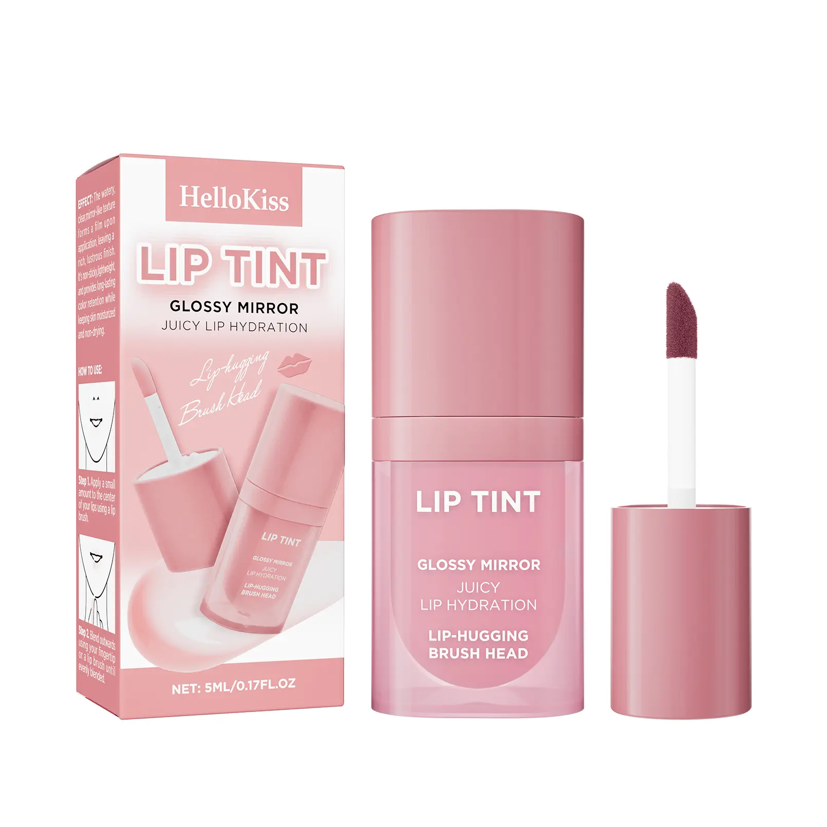 Longwear Lip Tint Gloss Cosmetic - Creamy Lightweight Texture, Non-Sticky Glossy Finish, Transfer-Resistant Color Lock, Natural Plumping Effect, Lip Care Makeup for Everyday Wear