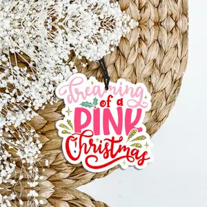 Dreaming of a Pink Christmas Car Decoration | Christmas Air Fresheners | Holiday Car Air Fresheners | Unique Holiday Freshies For Sale