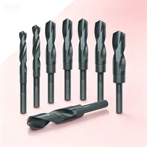 High Speed Steel Silver and Deming Industrial Drill Bit Set, 8 Piece, 1/2 Inch Shank, Reduced Shank Drill Bits for Metal Wood Drilling, Reusable Silver and Deming Drill Bit Set with 1/2" Shank, No Glue Needed