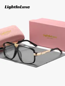 LightInLuxe 1 Piece Unisex Modern Minimalist Style Full Frame Plano Glasses Elegant And Charming Square Frame Plano Glasses
