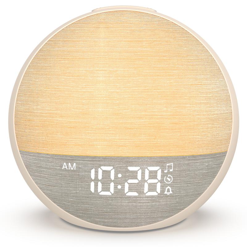 Bugucat Sunrise Alarm Clock & White Noise Machine — Natural Wake-Up Light, Dimmable Night Light & Digital Clock for Bedroom, Multiple Soothing Sleep Sounds, Alarm Clock Design, Adjustable Brightness — Ideal Sleep Aid & Gift for Babies, Kids & Adults