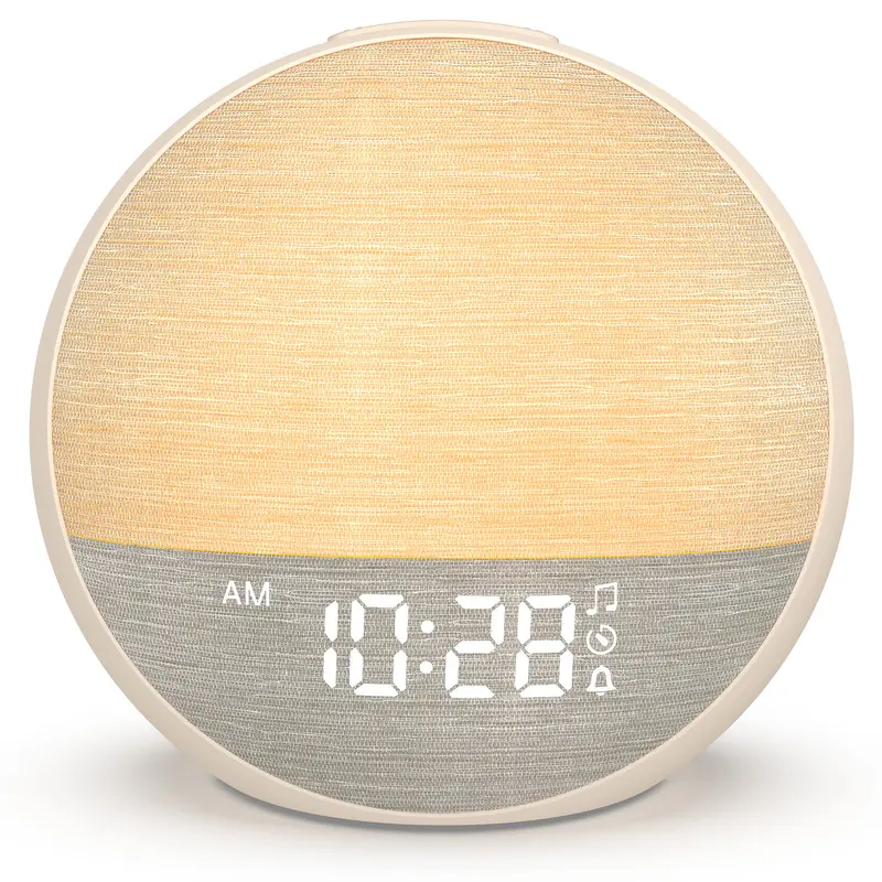 Bugucat Sunrise Alarm Clock & White Noise Machine — Natural Wake-Up Light, Dimmable Night Light & Digital Clock for Bedroom, Multiple Soothing Sleep Sounds, Alarm Clock Design, Adjustable Brightness — Ideal Sleep Aid & Gift for Babies, Kids & Adults