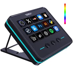 Macro Keypad, Stream Controller Deck Gaming Streaming Shortcut Keyboard, 18 Programmable  Customizable Visual AI Pad USB Soundboard for OBS, YouTube, Desk Office Setup, Laptop, PC,