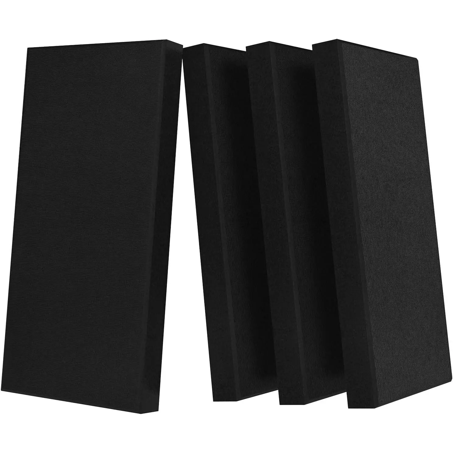 4 count Acoustic Panels with Hanging Bracket, 2" Thick Fiberglass Sound Proof Panels Removable for Studios, Office,  Theater Ceiling or Wall- Black