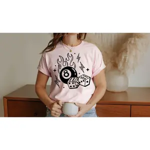 8 Ball Dice Flames- DTF TRANSFER ONLY