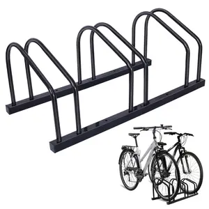 Donext Floor Bike Rack, Bike Parking Stand for up to 2/3 Bicycles, Outdoor Bicycles Rack for Yard & Garage Storage, Stable & Secure Bicycle Stand Up to 28", Holding Plates & Custom Spacing, Black