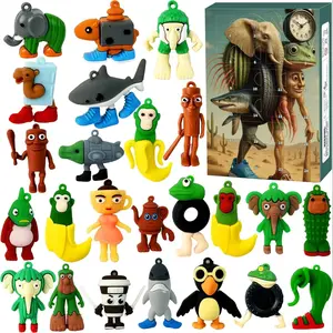 24pcs Tralalero Tralala Action Figure Toys,Meme Shark Figures Toys 2.5in,Funny Animals,Unique Key Chain,Decorations Gifts for Fans Office Room Figurine Decor