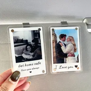 Custom Car Visor Polaroid Photo Clip, Magnetic Acrylic Sun Visor Decor, Drive Safe Get Home Safe Gift, Anniversary Valentine Gift For Him Her