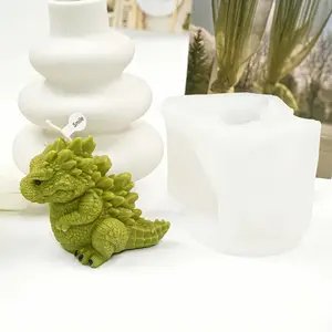 5 Styles 3D Animal Silicone Candle Molds - Cute Godzilla, Sleeping Crocodile, Rhinoceros Dragon & Platypus Molds for DIY Candle, Soap, Resin Crafts & Home Decor Gifts