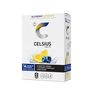 CELSIUS On-the-Go Powder Sticks Blueberry Lemonade, Essential Energy 2.6 Oz (14 Sticks per Pack) Supplement Edible Healthcare Vitamin