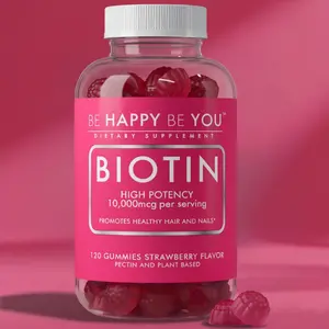 Biotin Gummies 10,000 mcg - Vegan Hair, Skin & Nails Support Vitamins