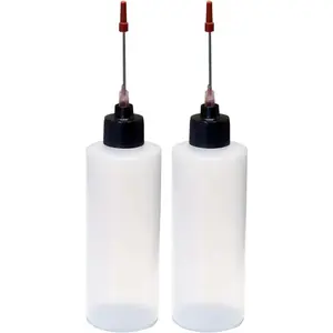 2-4oz Plastic Squeeze Bottles with 1.5 inch Stainless Steel Applicators