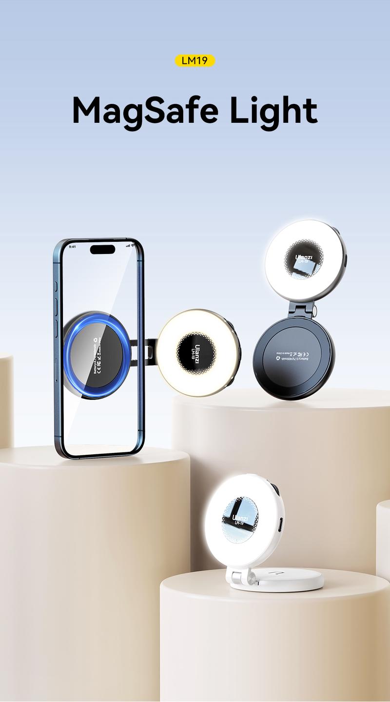 Ulanzi Magnetic Selfie Light LM19, LED Fill Light Compatible with Magsafe, LED Selfie Ring Light Ulanzi Magnetic Selfie Light LM19, LED Fill Light Compatible with Magsafe, LED Selfie Ring Light
