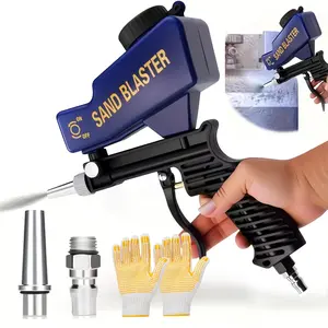600ml Portable Sandblaster Kit – with Gloves, Adjustable Grit, for Paint and Rust Removal, Compatible with Soda and Walnut Shell