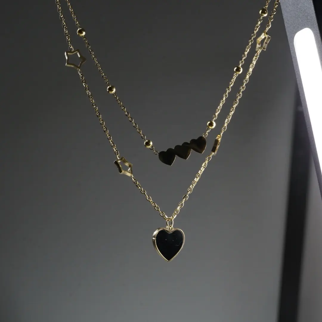 Dainty Gold Necklace for Women - 14K Gold Plated Herringbone Necklace with Pearl Cross and Cuban Figaro Rope Satellite Chain
