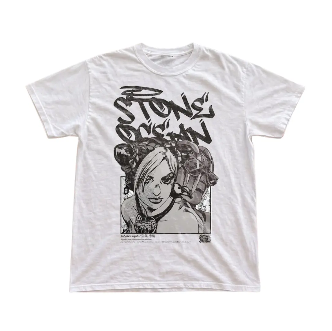 Gildan Men's Women's T-shirt, Stone Ocean T-shirt, Jolyne Cujoh Vintage Graphic Tees, Anime Manga Shirt, Anime Lover, Y2k Gothic Grunge Emo Scene Amity Affliction, Menswear Womenswear Top Streetwear Crewneck Fit Minimalist