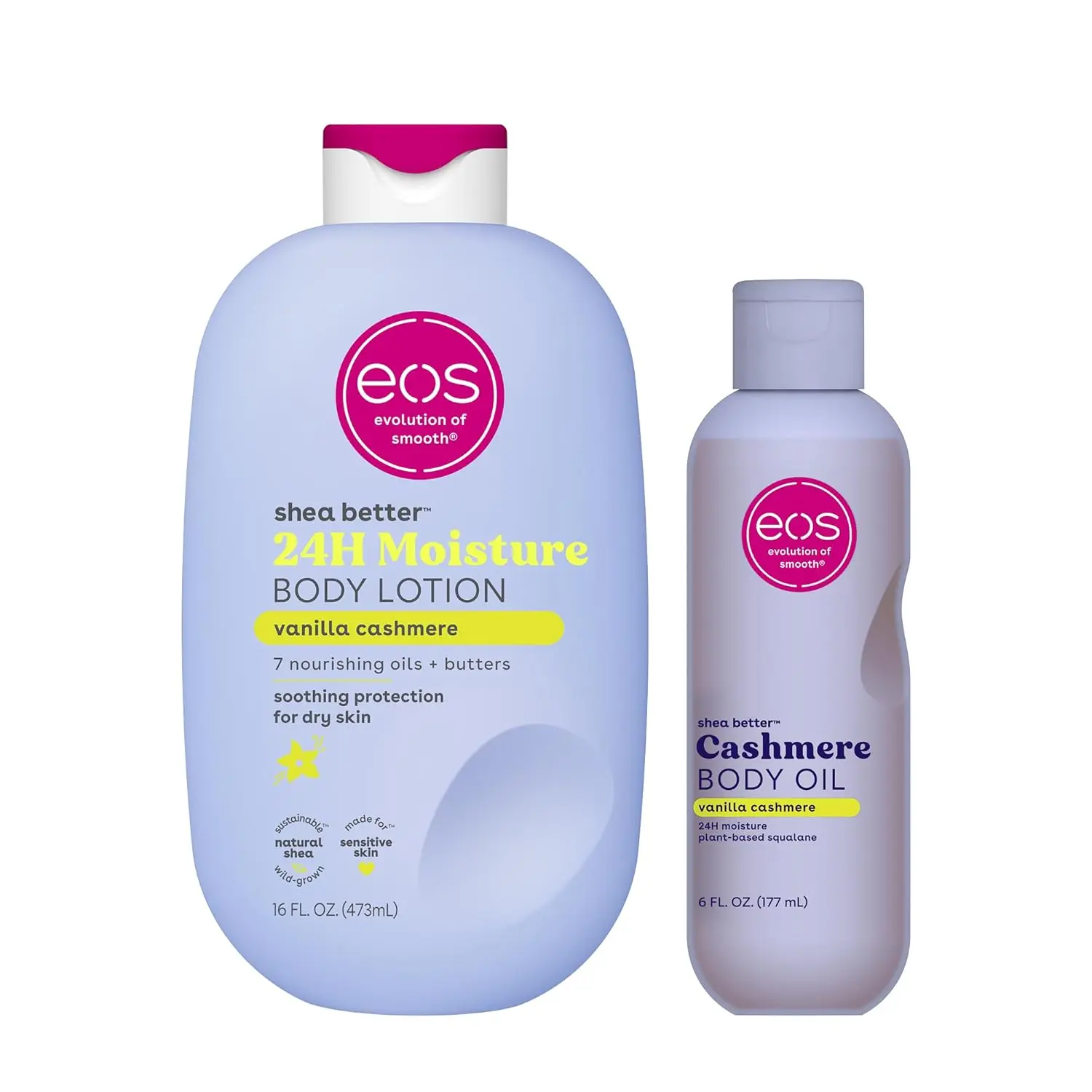 Shea Better Vanilla Cashmere Bundle - Body Lotion + Body Oil, 24-Hour Moisture, Lightweight, Non-Greasy, Natural Shea, Vegan Skin Care